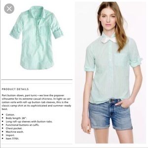 J Crew Green Camp Button Down